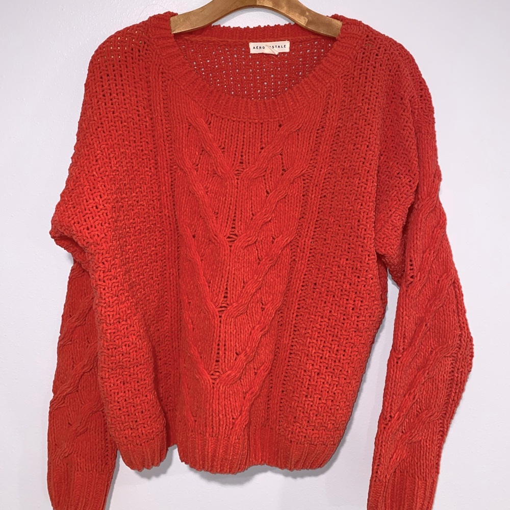 Aeropostale Crop Sweater - Coral - Super Soft - Size Medium